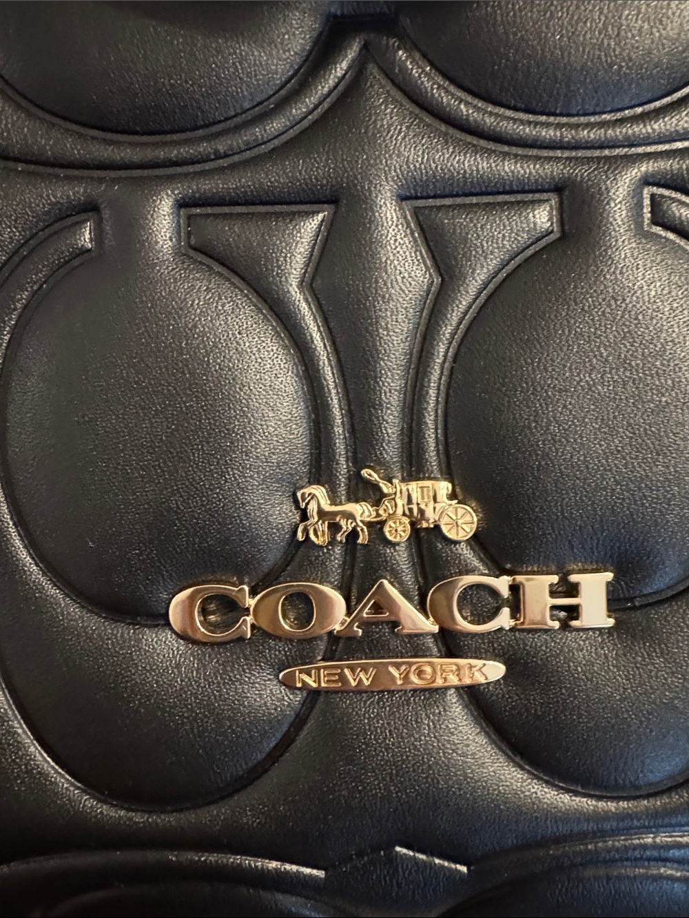 NWT! COACH Black Quilted Maggie Tote in Signature Leather - Picture 2 of 11